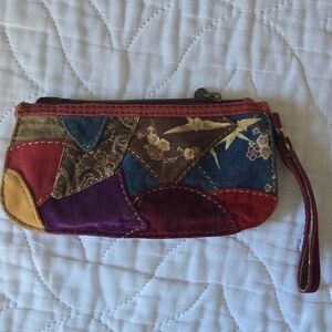 Patchwork Multi-Color Wristlet Clutch - Boho Style